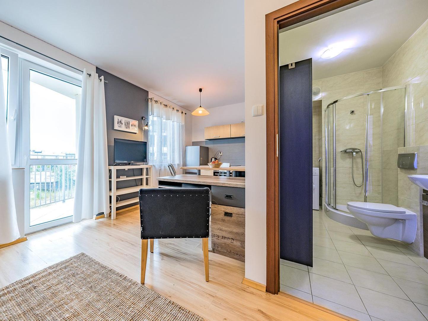 Apartament Z Balkonem I Bezplatnym Parkingiem กดัญสก์ ภายนอก รูปภาพ